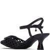 XTI WOMENS LOW HEEL STRAP SANDAL - BLACK