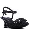 XTI WOMENS LOW HEEL STRAP SANDAL - BLACK