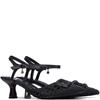 XTI WOMENS LOW HEEL STRAP SANDAL - BLACK