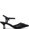 XTI WOMENS LOW HEEL STRAP SANDAL - BLACK