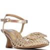 XTI WOMENS LOW HEEL STRAP SANDAL - GOLD