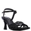 XTI WOMENS MID HEEL STRAP SANDAL - BLACK