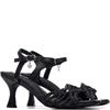 XTI WOMENS MID HEEL STRAP SANDAL - BLACK