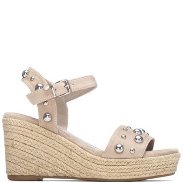 XTI WOMENS WEDGE SANDAL - TAUPE