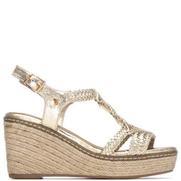XTI WOMENS WEDGE SANDAL - GOLD