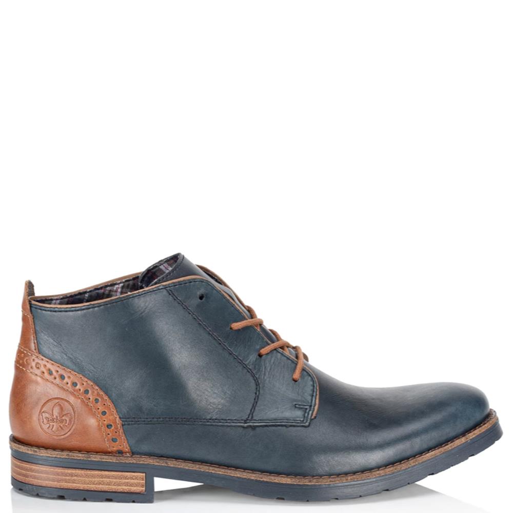 RIEKER MENS LACE ANKLE BOOT NAVY Paul Byron Shoes Ireland