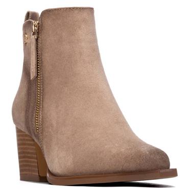 XTI WOMENS MICROFIBER ANKLE BOOT - BEIGE