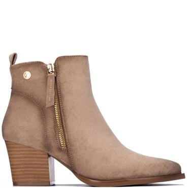 XTI WOMENS MICROFIBER ANKLE BOOT - BEIGE