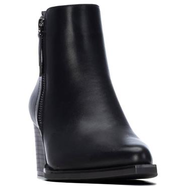 XTI WOMENS ZIP ANKLE BOOT - BLACK