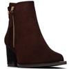XTI WOMENS MICROFIBER ANKLE BOOT - BROWN