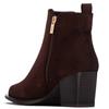 XTI WOMENS MICROFIBER ANKLE BOOT - BROWN
