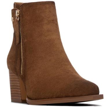 XTI WOMENS MICROFIBER ANKLE BOOT - CAMEL