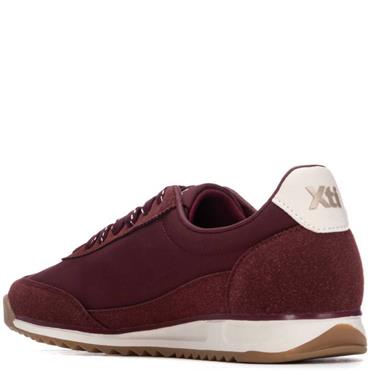 XTI WOMENS LACE TRAINER - BURGUNDY