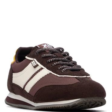 XTI WOMENS LACE TRAINER - BROWN