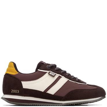 XTI WOMENS LACE TRAINER - BROWN