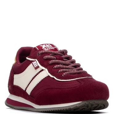 XTI WOMENS LACE TRAINER - BURGUNDY