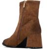 XTI WOMENS BLOCK HEEL ZIP ANKLE BOOT - CAMEL
