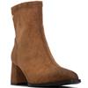 XTI WOMENS BLOCK HEEL ZIP ANKLE BOOT - CAMEL