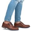 RIEKER MENS LACE CASUAL SHOE - BROWN