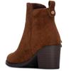 XTI WOMENS ZIP ANKLE BOOT - CAMEL