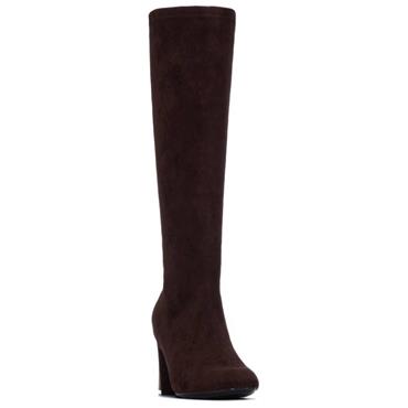 XTI WOMENS SOCK KNEE HIGH BOOT - BROWN
