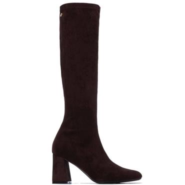 XTI WOMENS SOCK KNEE HIGH BOOT - BROWN
