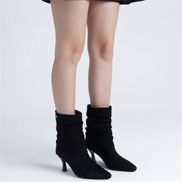 XTI WOMENS MICROFIBER ANKLE BOOT - BLACK