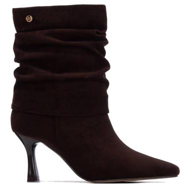 XTI WOMENS MICROFIBER ANKLE BOOT - BROWN