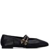 XTI WOMENS STRAP FLATS - BLACK