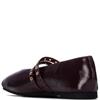 XTI WOMENS STRAP FLATS - BURGUNDY