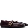XTI WOMENS STRAP FLATS - BURGUNDY
