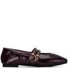 XTI WOMENS STRAP FLATS - BURGUNDY