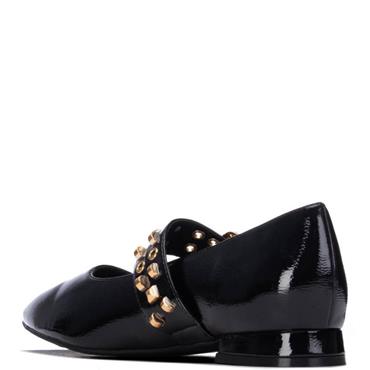 XTI WOMENS STRAP FLATS - BLACK