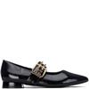 XTI WOMENS STRAP FLATS - BLACK