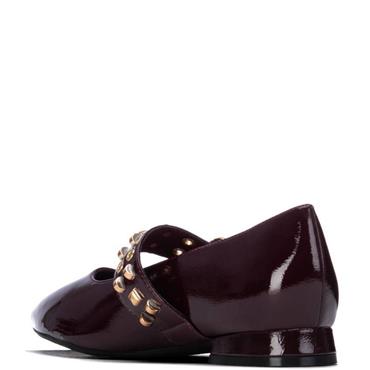 XTI WOMENS STRAP FLATS - BURGUNDY
