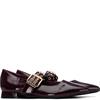 XTI WOMENS STRAP FLATS - BURGUNDY