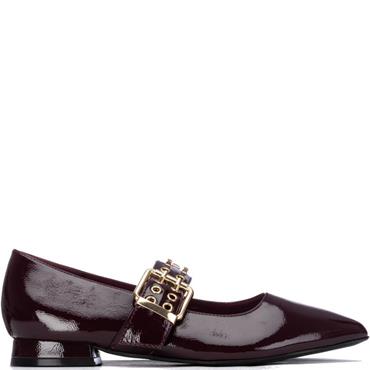 XTI WOMENS STRAP FLATS - BURGUNDY