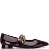 XTI WOMENS STRAP FLATS - BURGUNDY