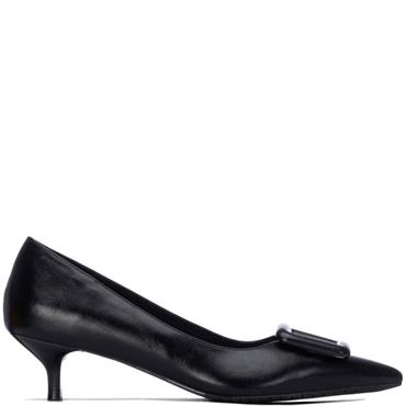 XTI WOMENS LOW HEEL COURT SHOE - BLACK