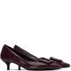 XTI WOMENS LOW HEEL COURT SHOE - BURGUNDY