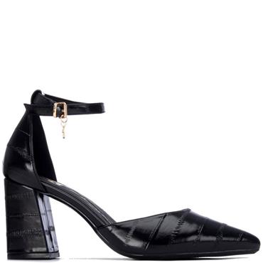 XTI WOMENS HIGH HEEL COUT SHOE - BLACK