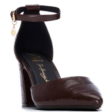 XTI WOMENS HIGH HEEL COUT SHOE - BROWN