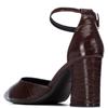 XTI WOMENS HIGH HEEL COUT SHOE - BROWN