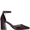 XTI WOMENS HIGH HEEL COUT SHOE - BROWN