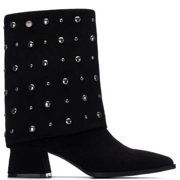 XTI WOMENS ZIP ANKLE BOOT - BLACK