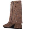 XTI WOMENS ZIP ANKLE BOOT - TAUPE