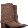 XTI WOMENS ZIP ANKLE BOOT - TAUPE