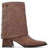 XTI WOMENS ZIP ANKLE BOOT - TAUPE