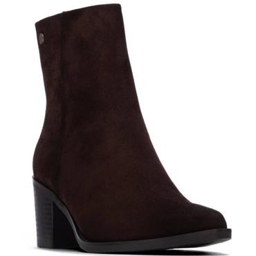 XTI WOMENS ZIP ANKLE BOOT - BROWN
