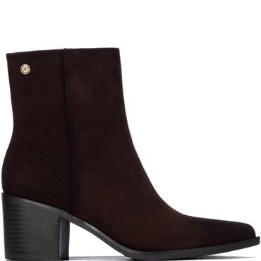XTI WOMENS ZIP ANKLE BOOT - BROWN